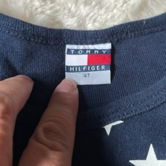 Tommy Hilfiger Navy Star LS Shirt Girls Size 4T Made in Canada Vintage - Picture 3 of 9